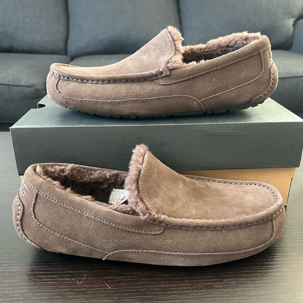 UGG Tan Suede Slip-On Loafers